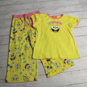 Nickelodeon Vintage SpongeBob SquarePants Girl's Size 7 8 Pajama Set